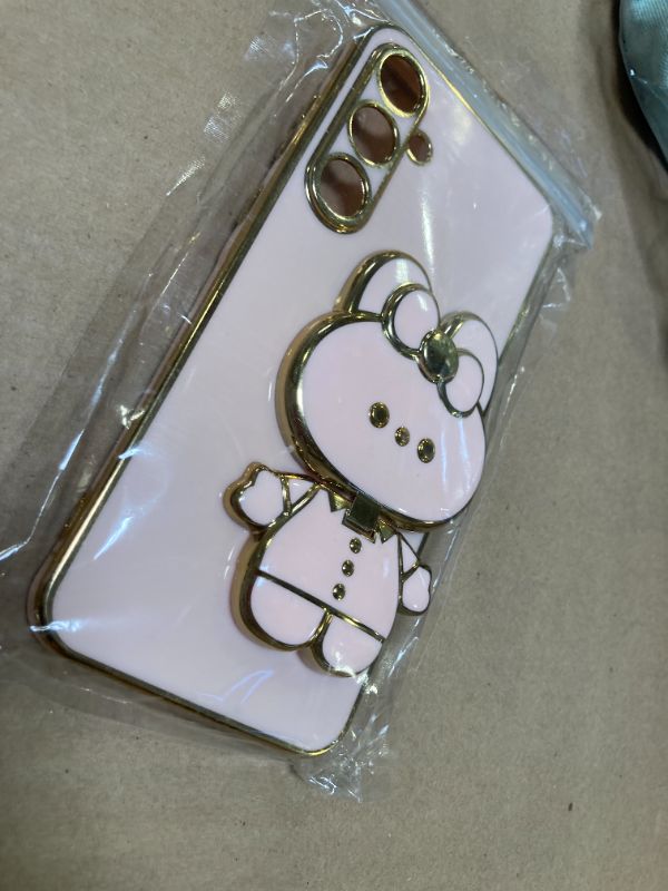 Photo 1 of for Samsung Galaxy A35 Case Cute Hidden Rabbit Bunny Mirror Kickstand,Galaxy A35 5G Case Girly Glitter Soft Silicone Bumper with Camera Protection Phone Case for Samsung A35 for Women Girls Pink