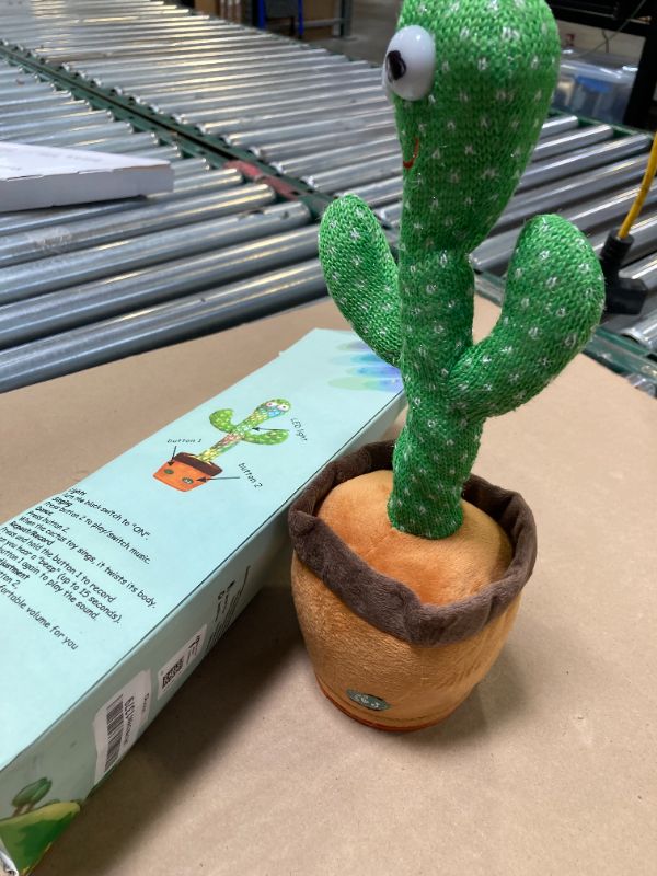 Photo 1 of Pbooo Dancing Talking Cactus Mimicking Toy,Talking Repeat Singing Sunny Cactus Toy 120 Pcs Songs for Baby 15S Record Your Sound Sing+Dancing+Recording+LED