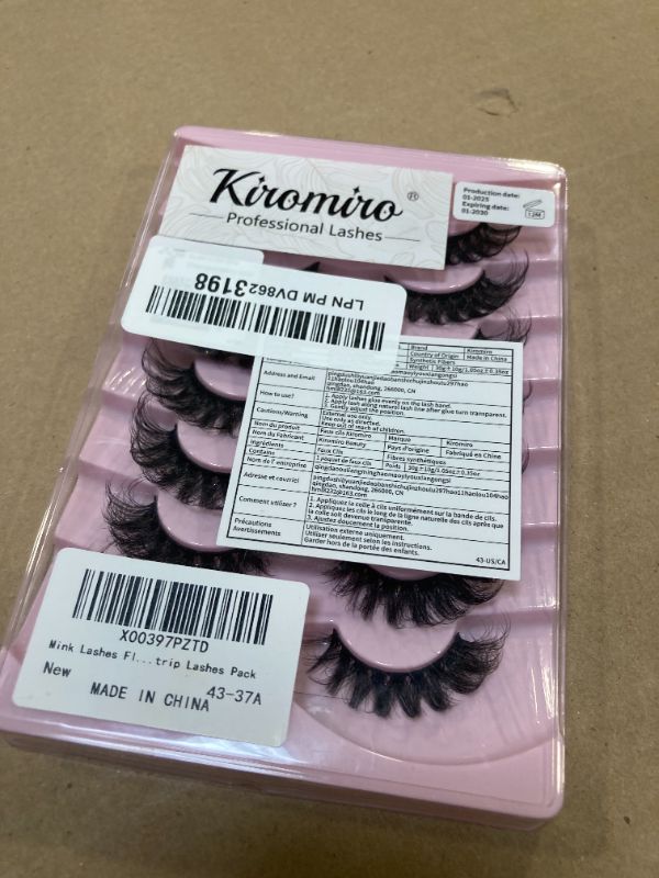 Photo 1 of Mink Lashes Wispy 6D False Eyelashes 17mm Volume Cat Eye Lashes that Look Like Extensions Strip Lashes Pack