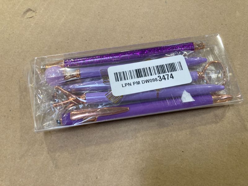 Photo 1 of 5pcs only--YOXMJDB Personalized Pens for Women Purple Pens Ballpoint Pen Bulk, 1.0mm Medium Point Black Ink Pen for Journaling, Office and School Supplies Gifts for Nurse Teacher (Purple)