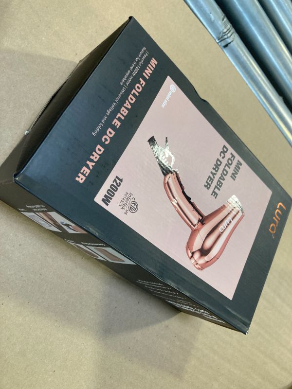 Photo 1 of 1pc--LURA Mini Portable Travel Hair Dryer:Dual Voltage Small Lightweight Blow Dryer with EU Plug,1200W Compact Hairdryer with Folding Handle,with Concentrator&Diffuser Attachment,for Women and Men
