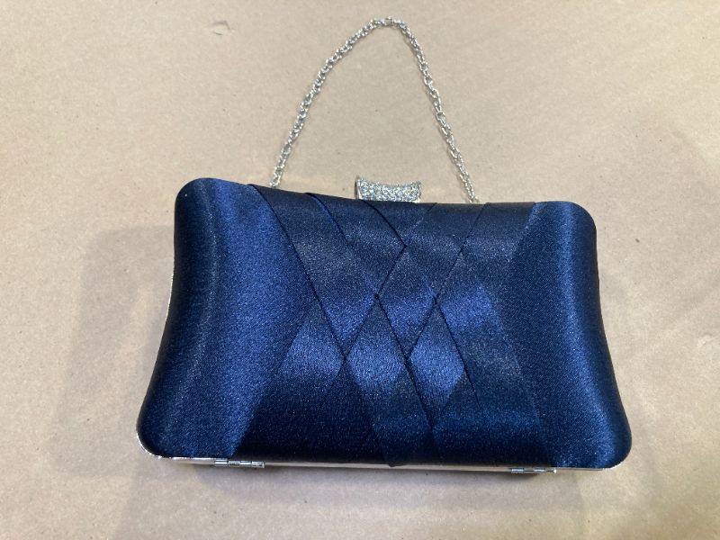 Photo 1 of DA BODAN Fashion Womens Jane Satin Diamante Clutch Rhinestone Evening Bridal Prom Party Handbag Crossbody Purse Chain Bag (Dark blue)
