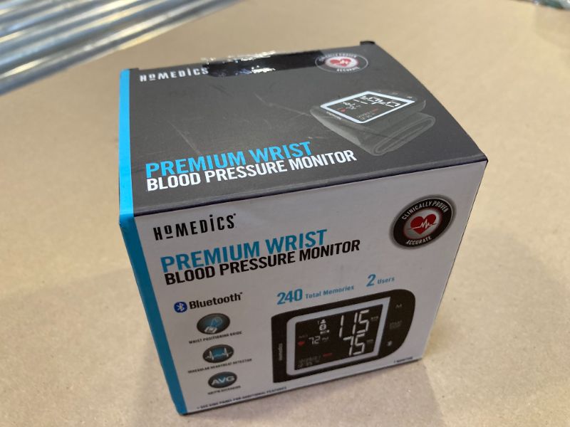 Photo 1 of HoMedics Premium Wrist Blood Pressure Monitor, Clinically Proven Accurate, Wrist Positioning Guide, AM/PM Averaging, Irregular Heartbeat Detector, Smart Measure Inflation Technology