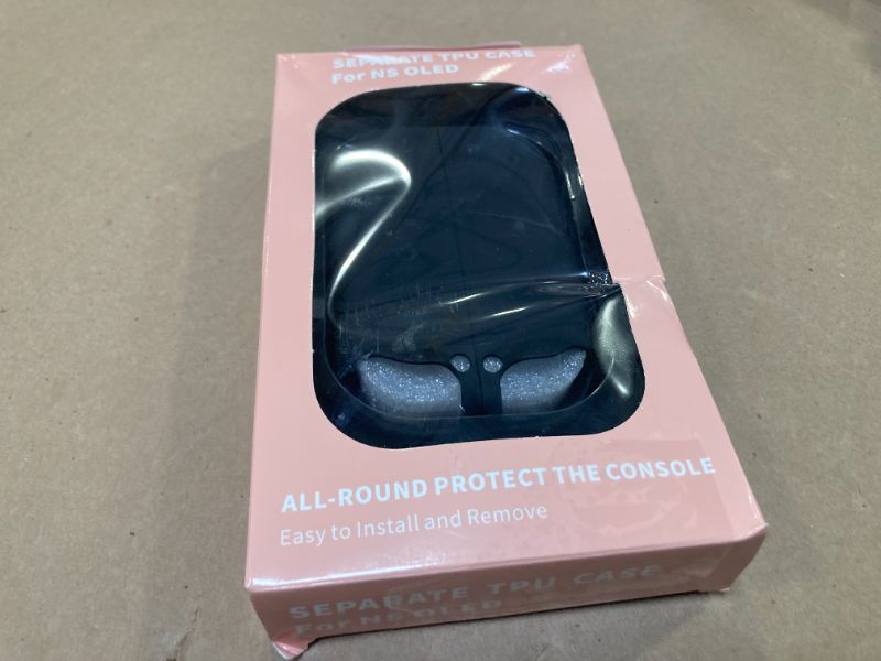 Photo 1 of Switch OLED Case for Nintendo Switch OLED Model, Dockable Cover Soft TPU Protector Case for Switch OLED Grips & Console and Accessories with 2 Pcs Thumb Caps, Black