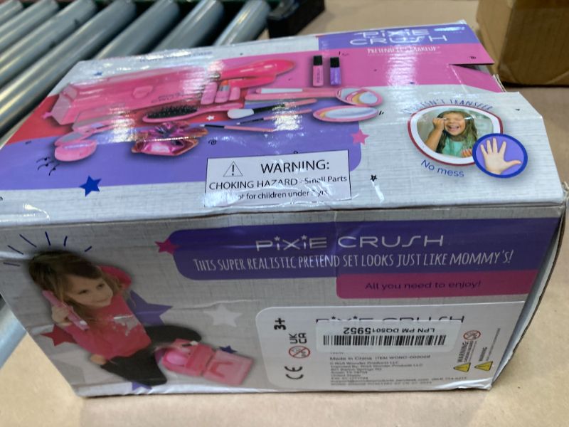Photo 1 of PixieCrush Kids Makeup Kit - Play Hair Styling and Pretend Beauty Set with Hair Dryer and Flat Iron - Fake Makeup for Girls Ages 3-10 - Comes in a Pink Carrying Case