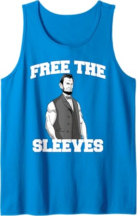 Photo 1 of XL--Abolish Sleevery funny Abraham Lincoln Free the Sleeves Tank Top