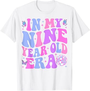 Photo 1 of In My Nine Year Old Era Girl Boy 9th Birthday 9 Year Old T-Shirt L