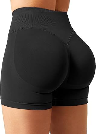 Photo 1 of ATHVOTAR Workout Gym Biker Shorts Women: High Waisted Seamless Sports Running Butt Lifting Shorts Black M