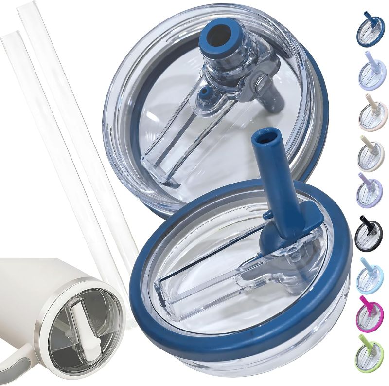 Photo 1 of 2 lids only---EXOasis ???????? Leak Proof Flip Straw Lid Replacement for 40oz Stanley Quencher H2.0, No Spill Accessories with Extended Straw &Enhanced Sealed Lid 