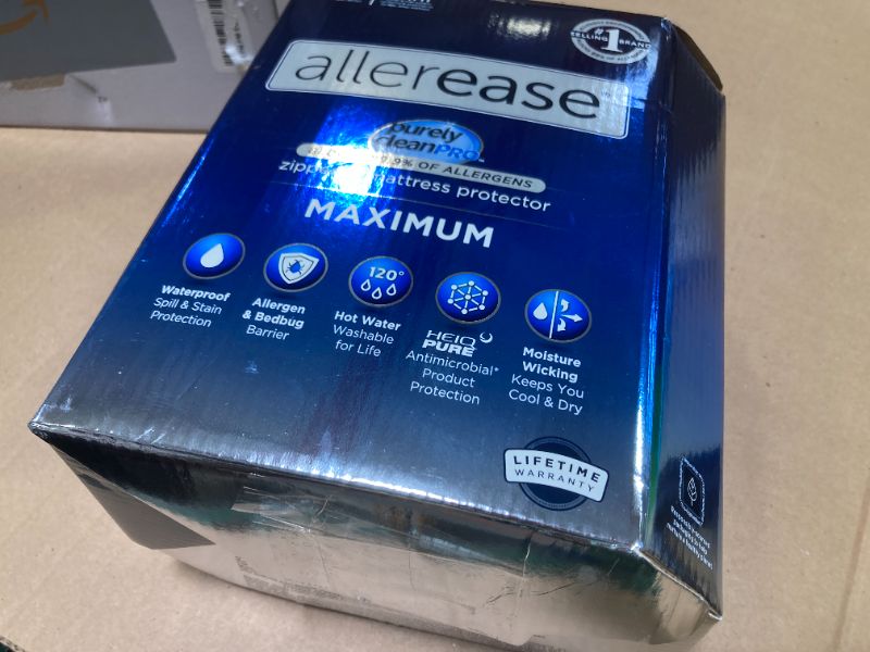 Photo 1 of AllerEase Waterproof Mattress Protector, Maximum Allergy Mattress Protector, Twin XL Zippered Mattress Cover