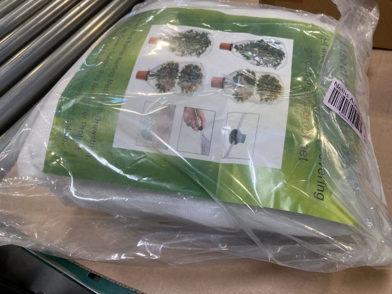 Photo 1 of wohohoho 2pcs 10x10 ft Large Fruits Tree Netting, Insect Bird Barrier Netting with Drawstring and Zipper, Tree Plant Cover Tulle Netting to Prevent Tomato Blueberry Vegetables from Squirrel Bird