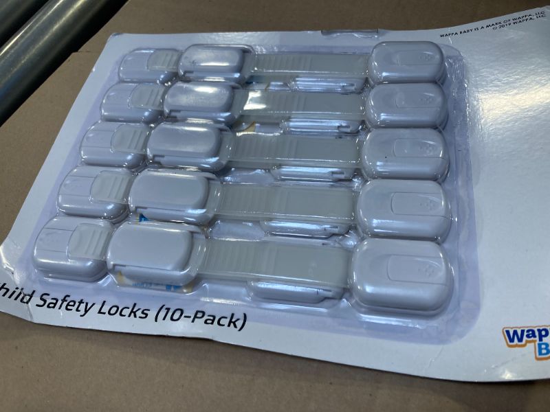 Photo 1 of Child Safety Strap Locks (10 Pack) Baby Locks for Cabinets and Drawers, Toilet, Fridge & More. 3M Adhesive Pads. Easy Installation, No Drilling Required, White