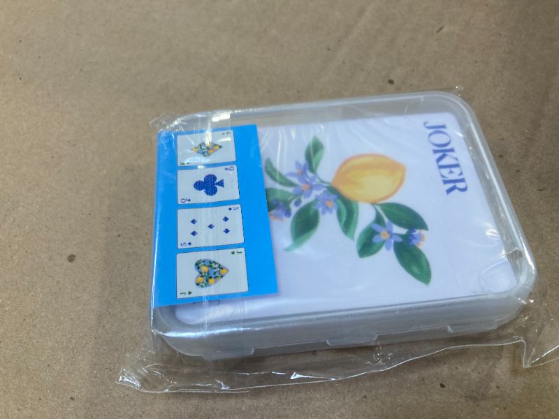 Photo 1 of Draper James Waterproof Playing Cards, Standard 54 Count Deck, Perfect for Outdoor Games and Gatherings, Lemons