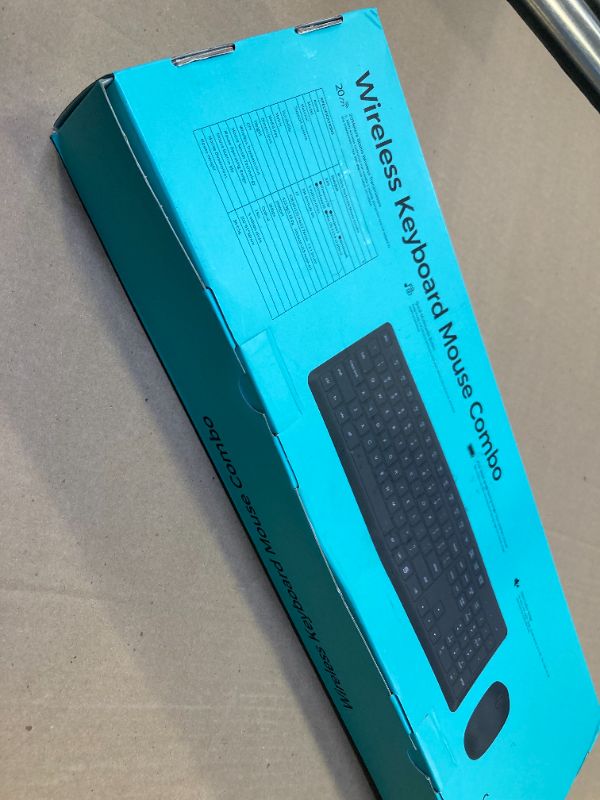 Photo 1 of Wireless Keyboard and Mouse Combo for Windows, 2.4G Full-Sized External Cordless Computer Keyboard Mouse Combo for Laptop PC Desktop Chrome Mac, Number Pad 1600 DPI Silent Mouse USB Receiver (Black)