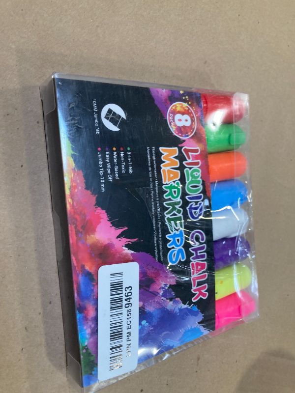 Photo 1 of Window Chalk Markers for Cars Washable: 8 Colors Jumbo Liquid Chalk Marker with 10mm Thick Tips, Big Chalkboard Markers, Car Window Paint Markers Pen for Glass, Auto, Bistro, Mirror, Poster, Business