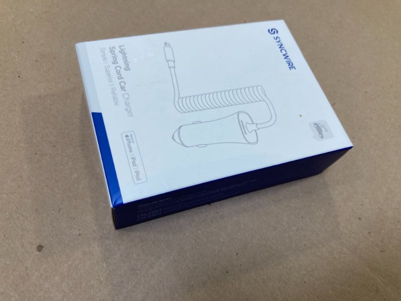 Photo 1 of [Apple MFi Certified] Syncwire iPhone Car Charger 32W Super Fast Car Phone Charger Cigarette Lighter USB Car Adapter with Build-in 5FT Coiled Lightning Cable for Apple iPhone 14/13/12/11/XR/Max, iPad