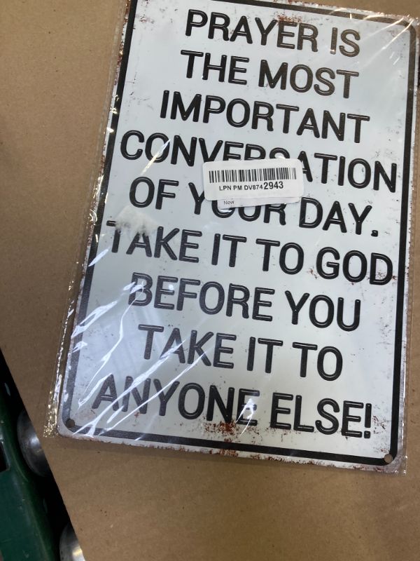 Photo 1 of Christian God Gifts for Women Men Prayer Is The Most Important Conversation of Your Day Vintage Tin Sign Religious Metal Wall Art for Home Church Prayer Room Office Chapel Decor 8x12 Inch(3167)