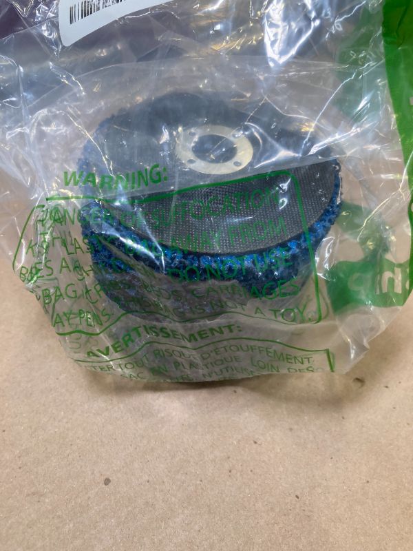 Photo 1 of 4" x 5/8" Stripping Discs for Rust and Paint Removal - Poly Abrasive Angle Grinder Wheels, 5-Pack (Blue)