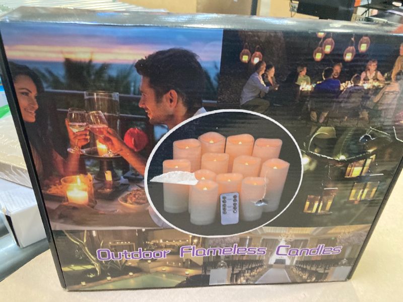 Photo 1 of Metaku Flameless Flickering LED Candles Set of 12 - Battery Operated Ivory with Remote & Timer for Halloween, Christmas, Bedroom, Home, Wedding, Birthday Decoration D2.2'' x H4''5''6''7''