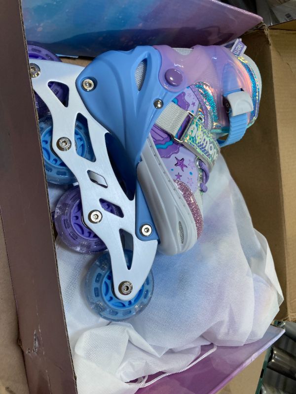 Photo 1 of NEMONE Mermaid Inline Skates, 4 Sizes Adjustable Skates for Girls Kids with Light up Wheels, Indoor Beginner Outdoor for Kids Ages 4-6 5-8 6-12 8-12