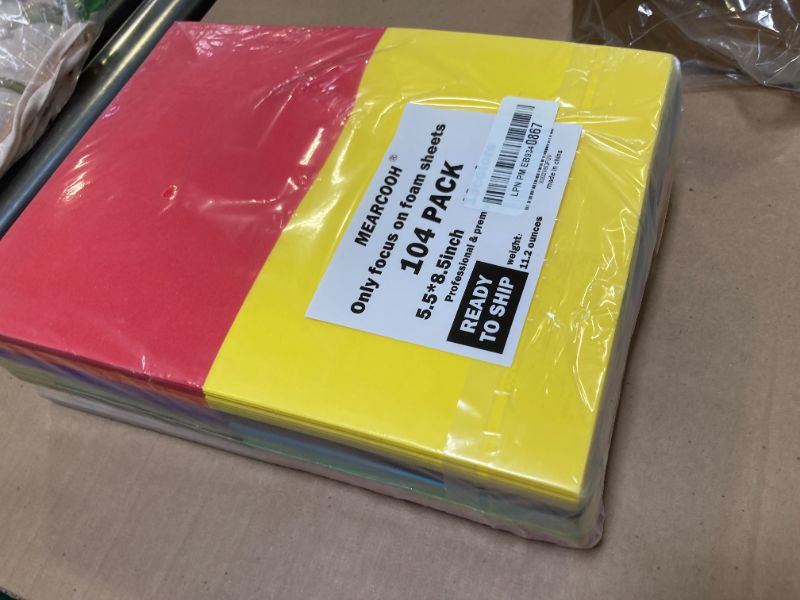 Photo 1 of 104 Pack Foam Sheets Craft 5.5x8.5 inch Eva Color Foam Paper Set for Crafts Project Preschoolers Classroom Scrapbooking DIY Handcraft by MEARCOOH