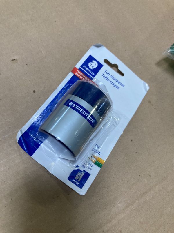 Photo 1 of Staedtler Metal Single Hole Sharpener with Tub (511001BK)