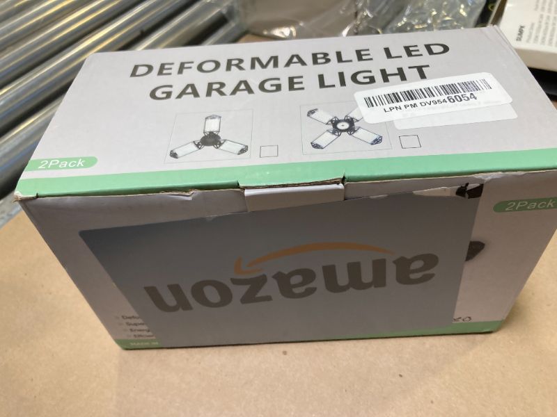 Photo 1 of 2Pack 80W LED Garage Light, 8000 Lumen Ceiling Lights with 3 Adjustable Panels, 6500K Daylight Light Bulb Fixture LED Lights for Garage, E26/E27 LED Shop Lights, Attic Workshop LED Bay Light