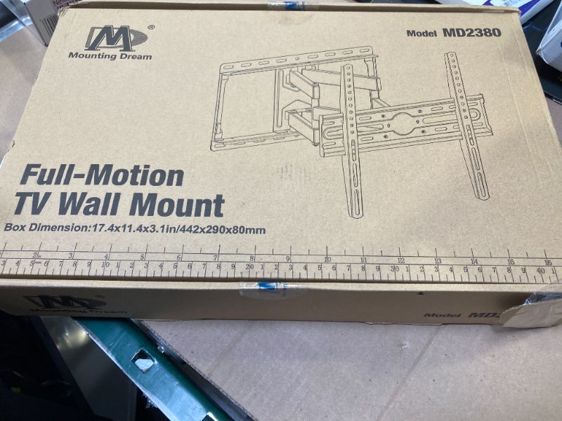 Photo 1 of Mounting Dream TV Wall Mount for 32-65 Inch Television,Mount with Swivel and Tilt, Full Motion Bracket with Articulating Dual Arms, Fits 16inch Studs, Max VESA 400X400 mm, 99lbs, MD2380