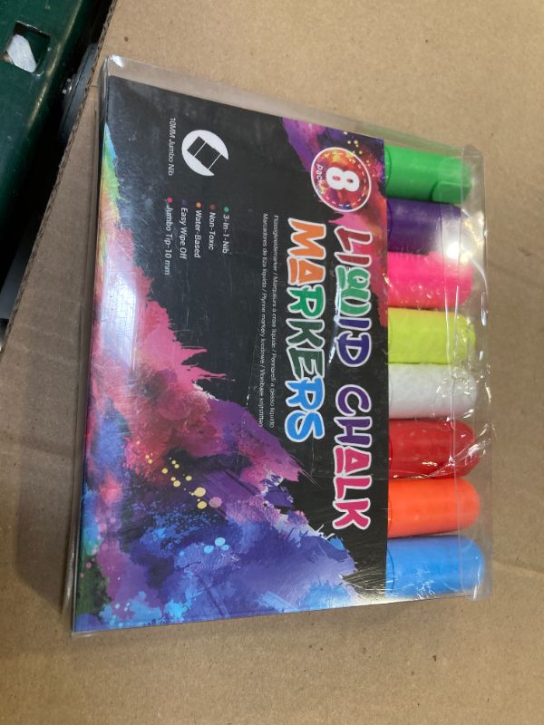Photo 1 of Window Chalk Markers for Cars Washable: 8 Colors Jumbo Liquid Chalk Marker with 10mm Thick Tips, Big Chalkboard Markers, Car Window Paint Markers Pen for Glass, Auto, Bistro, Mirror, Poster, Business