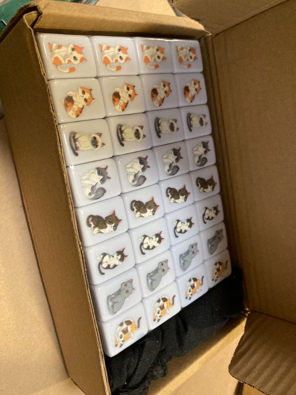 Photo 1 of GRACIAS 4 Players Mahjong Block Set, 128 Green Tiles(1.18”) with Animal and Food Pattern, Portable Mahjong Set with A Carry Bag, Mahjong Tile Game