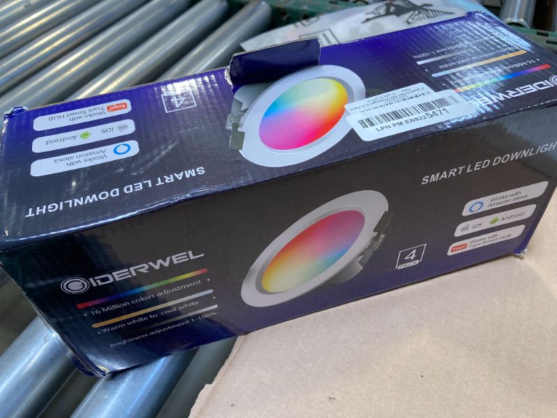 Photo 1 of GIDERWEL ZigBee Smart Recessed LED Downlight RGBWW 4 Inch Work with Hub Bridge Echo Plus,APP/Alexa Voice Control White & Color Ambiance Dimmable Retrofit LED Can Lights for Ceiling Lighting(4-Pack)