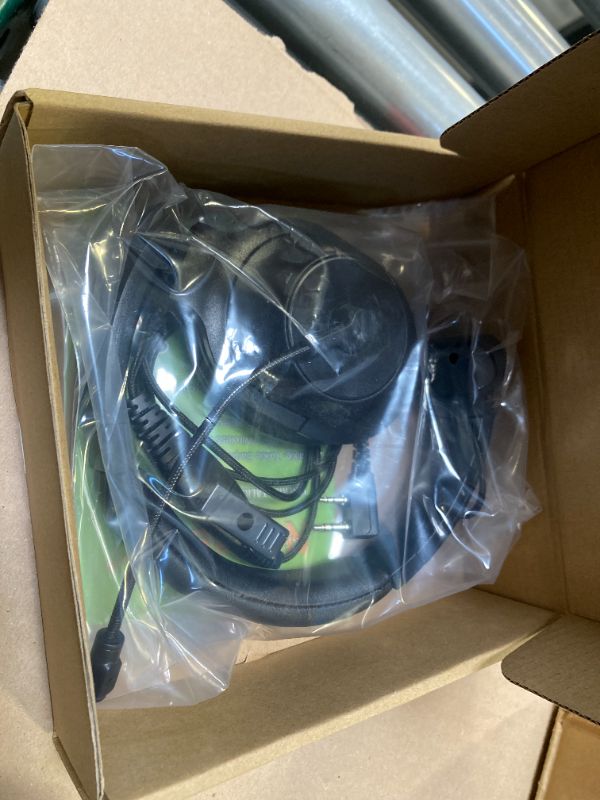 Photo 1 of Over The Ear Ptt Mic Earpiece Two Way Radio Headset with Boom Mic Overhead Headphone for Baofeng for Kenwood for Retevis Rt21 Rt22 Walkie Talkie (Single Sided,Black,Wired)