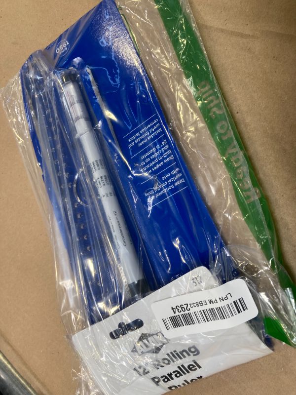 Photo 1 of ALVIN Rolling Parallel Ruler, 12 Inch, Model 312, Multipurpose Imperial and Metric Rolling Ruler for Students, Artists, and Designers, Ideal for Drawing Parallel Lines, Curves and Arcs - 12 inches