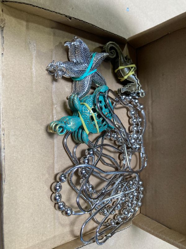 Photo 1 of Molika Shower Curtain Hooks Rings - Rustproof Metal Curtain Hangers?Starfish Seahorse Turtle Decorative Bath Room Animal Accessories Set - Creative Ocean Cartoon Theme Bathroom Decor, 12PCS