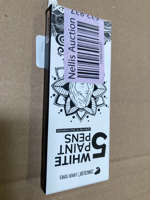Photo 1 of Zenacolor 5 White Paint Pen - Fine Tip for Precision - White Paint Marker Ideal for Rock Painting, Canvas, Wood, Glass
