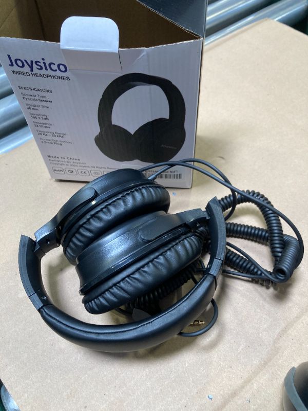 Photo 1 of Joysico 19.5Ft / 6M Extra Long Cord Headphones for TV PC with Volume Control, Spring Coiled Cable, 3.5mm AUX, Wired Over Ear Earphones for Seniors Hard of Hearing, Large Comfortable Computer Headset