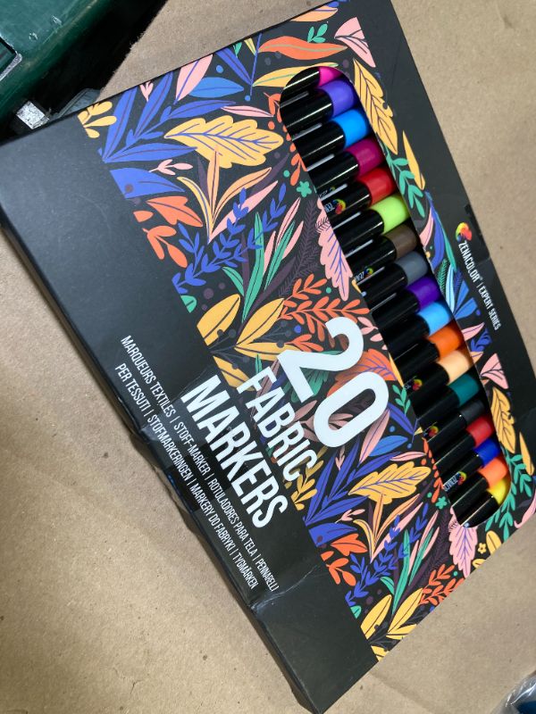 Photo 1 of Zenacolor 20 Fabric Markers Pens Set - Indelible and Permanent Fabric Paint Fine Point Textile Marker Pen