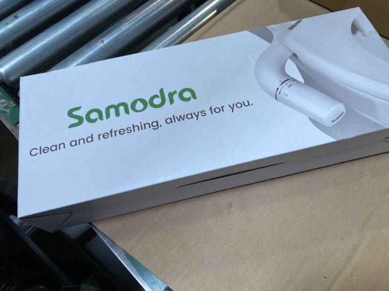Photo 1 of SAMODRA Ultra-Slim Bidet Attachment for Toilet - Dual Nozzle (Frontal & Rear Wash) Hygienic Bidets for Existing Toilets - Adjustable Water Pressure Fresh Water Toilet Bidet - Easy to Install