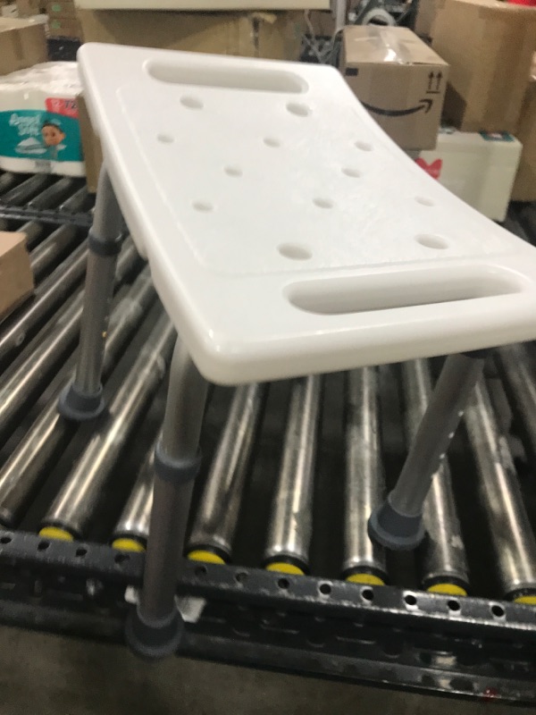 Photo 1 of Medical king Shower Chair - with Back Scrubber & Additional Sponge - Tool Free Shower Chair for Elderly - with 8 Adjustable Heights - Portable Anti Slip Bath Chair for Elderly