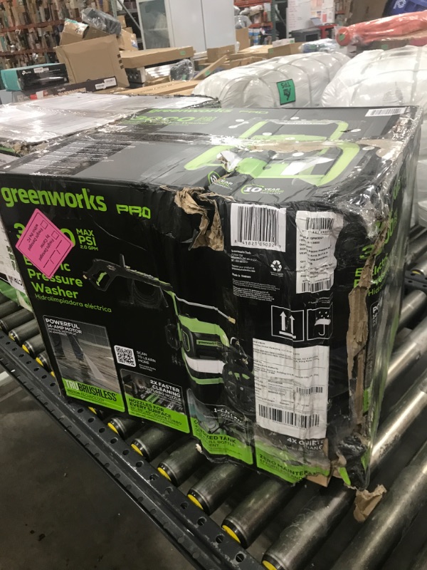 Photo 1 of Greenworks Pro Brushless 3000 PSI (CSA Certified) 2.0 GPM Max / 1.1 GPM Electric Pressure Washer (Rugged Steel Frame, 25 FT Hose, 35 FT GFCI Power Cord)