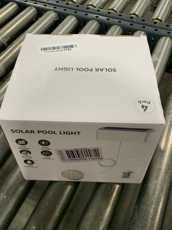 Photo 1 of Solar Pool Lights, Solar Powered Submersible LED Lights with Remote IP68 Waterproof Swimming Pool Lighting, 16 Colors Underwater Pool Light for Above Ground Inground Pool, Pond (White,4 Pack)