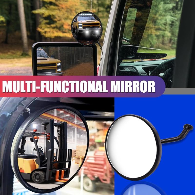 Photo 1 of Convex Mirror Round Rear View Ball-Studed, 5" Truck Universal Off-road Rearview Mirrors wide Angle 360° Adjustable Driver and Passenger Side Mirrors Replacement (1PCS)
