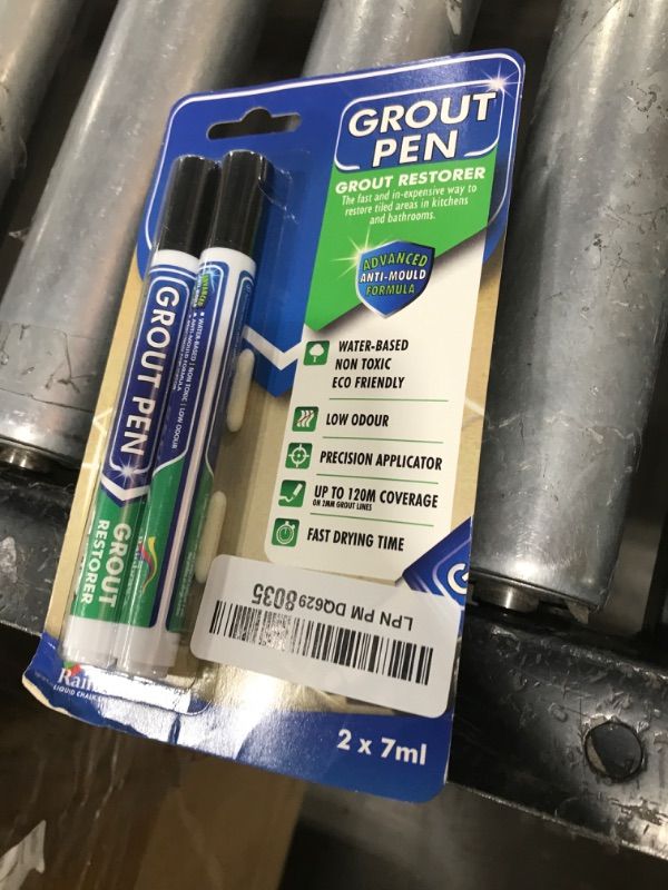 Photo 1 of Grout Pen Black Tile Paint Marker: Waterproof Grout Paint, Tile Grout Colorant and Sealer Pen - Narrow 5mm, 2 Pack with Extra Tips (7mL) - Black