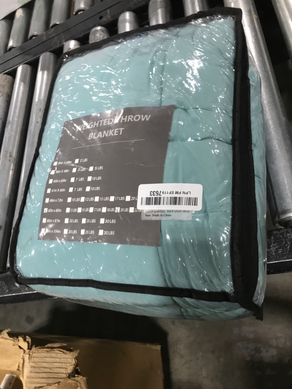 Photo 1 of yescool Weighted Blanket for Adults (20 lbs, 60” x 80”, Teal) Cooling Heavy Blanket for Sleeping Perfect for 190-210 lbs, Queen Size Breathable Blanket with Premium Glass Bead, Machine Washable