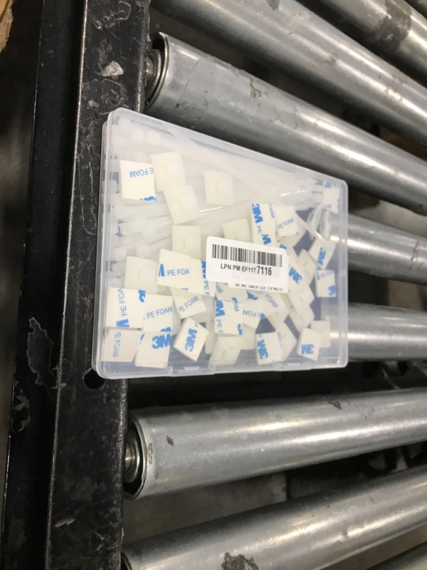 Photo 1 of Strong Back-Glue Self Adhesive Cable Zip Tie Mounts Kit - 50 Set Cable Management Clips with 6" Zip Ties, Wire Holders - Outdoor Sticky Wire Organizer Clips-White