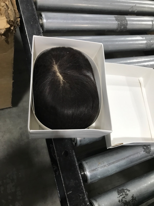 Photo 1 of S-noilite Human Hair Toppers for Women, 100% Real Human Hair, 4x5 Inch Lace Base, Dark Brown, 12 Inch