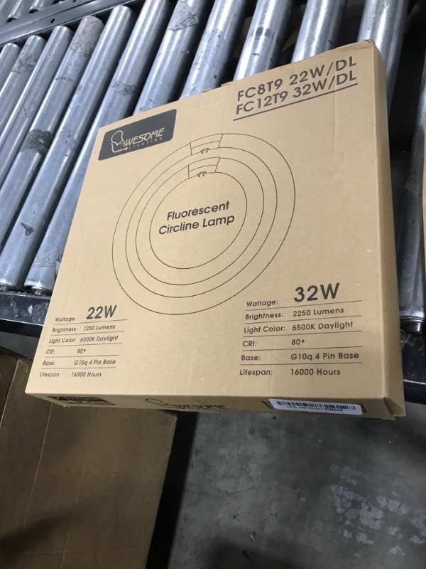 Photo 1 of Wesome Lighting FC8T9 22W and FC12T9 32W Circular Light Bulb, Daylight 6500K Set, Round Repalement Bulbs, 8 Inch 22W and 12 Inch 32W Circline Fluorescent Lamp, CRI 80?G10q 4 Pin Base, 2 Pack