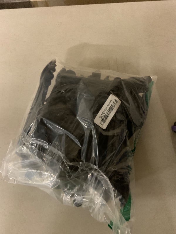 Photo 1 of 36 PCS Disposable Serving Utensils for Party - 12 Set Including Black Plastic Spoons, Tongs and Forks