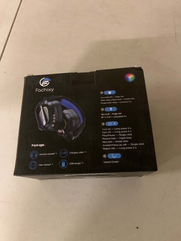 Photo 1 of Fachixy FC200 Wireless Gaming Headset for PS5, PS4-2.4GHz USB Foldable Headphones with Mic - 3D Stereo Bluetooth Headset with 50Hrs Battery Life, for Switch, PC, Mac, Mobile