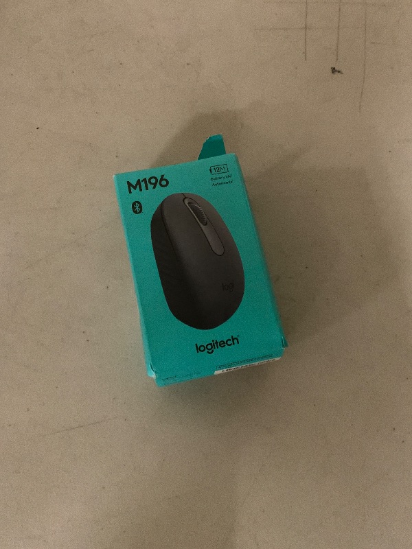 Photo 1 of Logitech M196 Bluetooth Wireless Mouse, Compact and Portable Mouse for Laptops, Tablets and More, 12-Month Battery, Smooth Tracking, Compatible with PC and Mac, Windows and macOS - Graphite